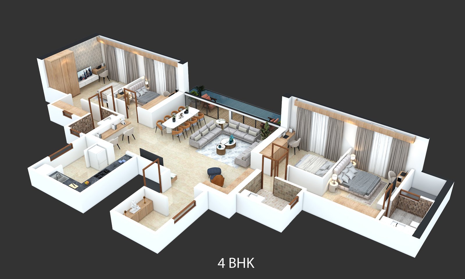 Vaishno Sky 4 BHK Spacious Premium Blueprint